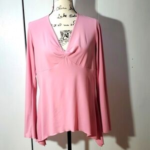 Mkm Designs-Pink Babydoll Cut Out Back Top Mod Feminine Sz.XL